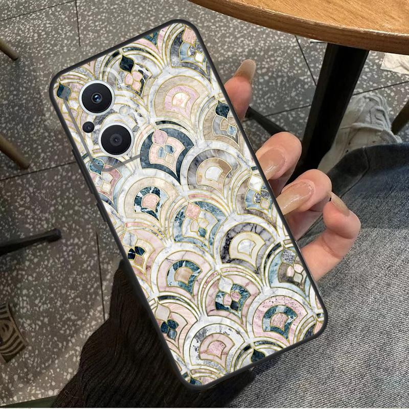 Muted Moroccan Mosaic Tiles Case For OPPO Reno 7 8 10 Pro 8T 2Z 4Z 5Z 6 Lite OPPO Find X6 Pro X2 X5 Lite X3 Neo Cover