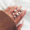Übertriebener zweilagiger Perlenring Nischen-Design Unregelmäßig mit Diamanten besetzter offener Ring Modischer Schmuck für Damen Geschenk