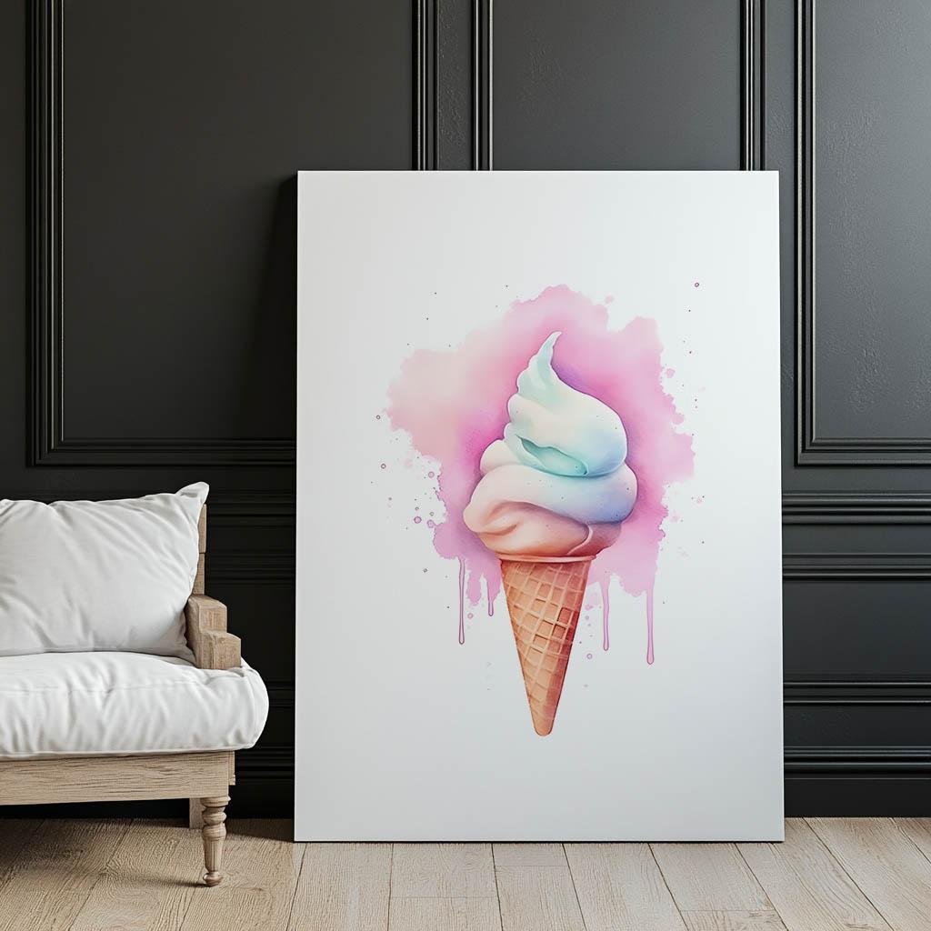 Tęczowe Lody Tęczowe Lody, 50X70 Cm, Bez Ramy, Płótno Premium Na Blejtramie