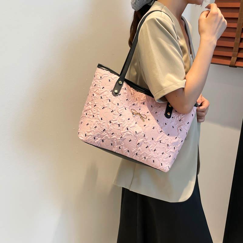 Large Capacity Summer Bow New Casual Shoulder Armpit Bag Class Commute Portable Tote Bag