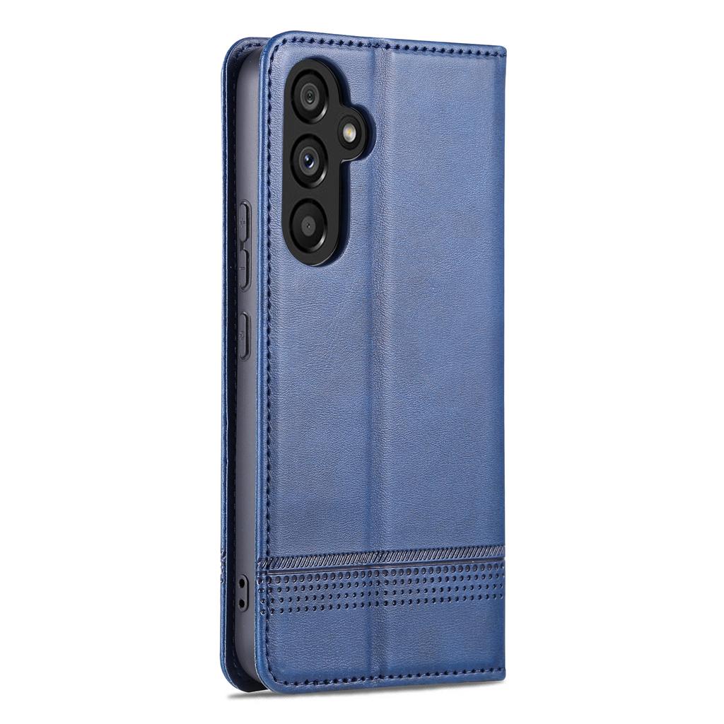 AZNS For Samsung Galaxy A34 5G Anti-drop Cowhide Texture Phone Case Stand Wallet PU Leather Magnetic Auto-absorbed Protective Folio Flip Phone Cover