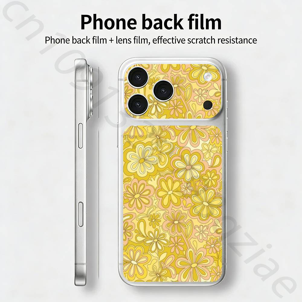 

Hippie Psychedelic floral flowers TICKET Decal Skin Wrap for iPhone 17 Pro/Pro max Protective Film for Back, Frame, Camera iPhone17pro