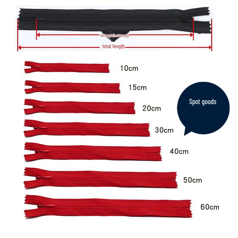 White Invisible Nylon Zipper No. 3 for Cushions with Fabric Edge