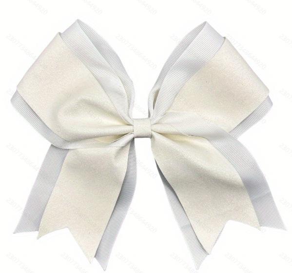 Funkelndes Schleifen-Haargummi mit doppelter Schicht - Cheerleader-Accessoire