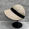 Order wide-brimmed bucket hat women's summer sun hat with a small face and a high ponytail duck tongue sun protection hat