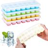 14 Grid Silicone Ice Cube Tray with Non-Spill Lid Stackable Ice Cube Mold Ice Cube Maker Square Ice Cube Tray Ice Blocks Maker