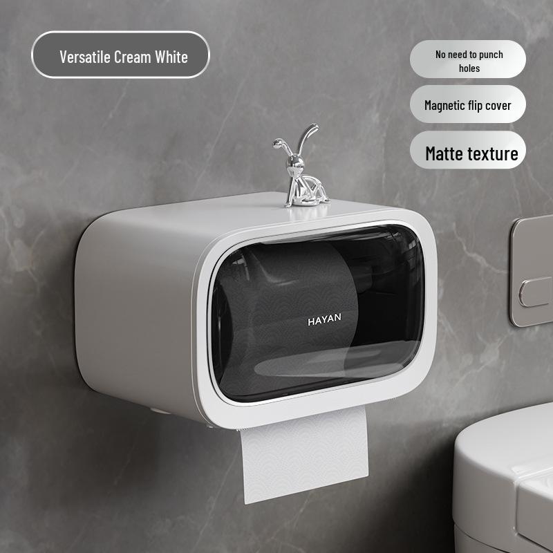 Luxury Wall-Mounted Tissue and Toilet Paper Box - No-Drill, Elegant Pull-Out Design