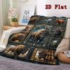 Buffalo Collection 2D Flat Pattern Flannel Blanket, High Quality All Seasons, Home Decor, Warmth and Comfort, Perfect for Christmas Gifts.
