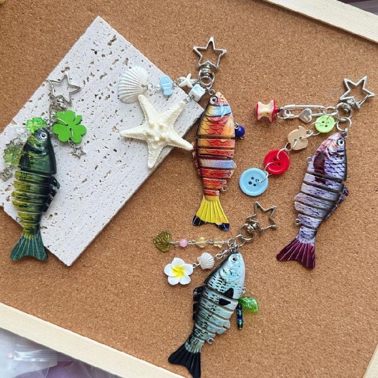 Fun Fish Inspired Keychain Trendy Resin Jewelry Accent Sturdy Finish Great For Personalizing Belongings Thoughtful Gift