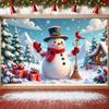 Christmas Tree Backdrop Gift Boxes Print Snowman Banner Snowman Display Christmas Tree Decor Xmas Background For Festive Winter