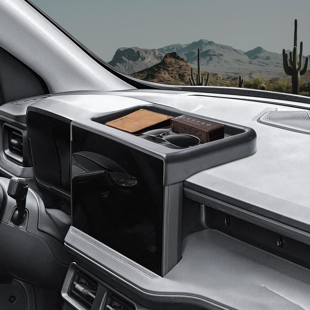 Center Console Dashboard Organizer for 2025 2026 Ford Maverick Behind Screen 13.2-Inch Hidden Panel Secret Tray Car Storage Box