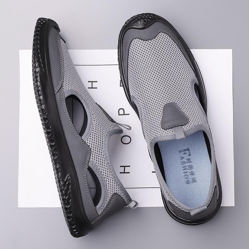 E-commerce summer new breathable mesh shoes men's mesh hollow sandals soft sole men's shoes hole shoes
