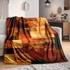 1Pc Abstract Squares Blanket Soft And Comfortable Casual Warm Camping Travel Christmas Halloween Xmas Gift M92833