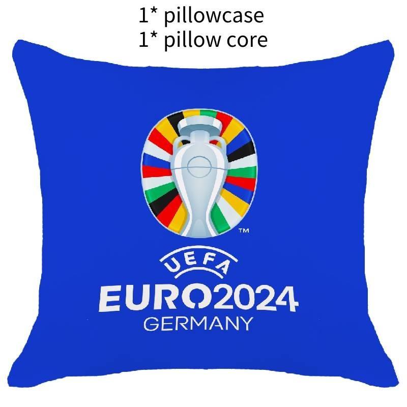 

2024 Football Europe Match Albart Throw Pillow Cushion Trophy Souvenir Mascot Blue