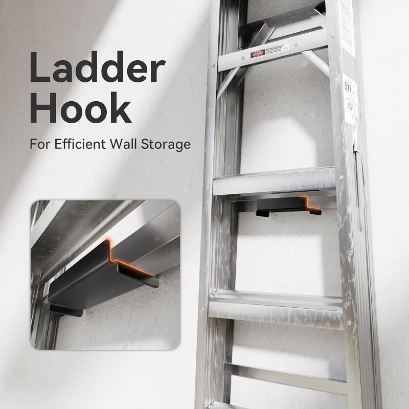 Garage Wall Ladder Hook, Heavy-duty Wall-mounted Storage Rack, Suitable For Ladders, Chairs, And Patio Furniture