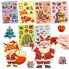 6 Pieces/set Christmas Face Changing Puzzle Stickers Children's DIY Puzzle Cartoon Stickers  Elk Face Changing Stickers