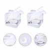 Cabilock 24-Piece Mini Cake Box, Clear Plastic Cookie Muffin Dome Box with Moon Cake Ribbon, 9cm Silver, for Wedding, Birthday, or Party Favor