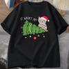 Merry Christmas Men T-Shirt Cat Lover  Anta Claus Elf O-Neck Short Sleevefestive Holiday Season It Was Cat Casual Tops