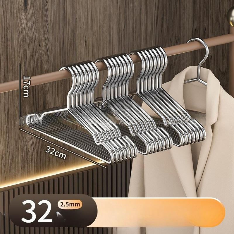 10pz Grucce Metalliche Rinforzate, Design con Spalle Scanalate Antiscivolo, Organizer Salvaspazio per Armadio per Cappotti, Vestiti, Abbigliamento