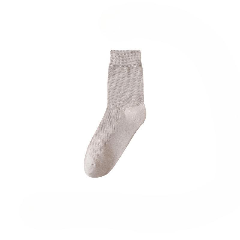 Men's Summer Mesh Pure Cotton Mid-Calf Breathable Anti-Sweat Cotton Stockings Anti-Odor Long-Sleeved Stockings