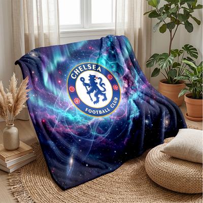 Chelsea FC Theme Blanket Soft Flannel Blanket Plush Throw Blanket Cozy Sofa Bed Blanket for Home Decor