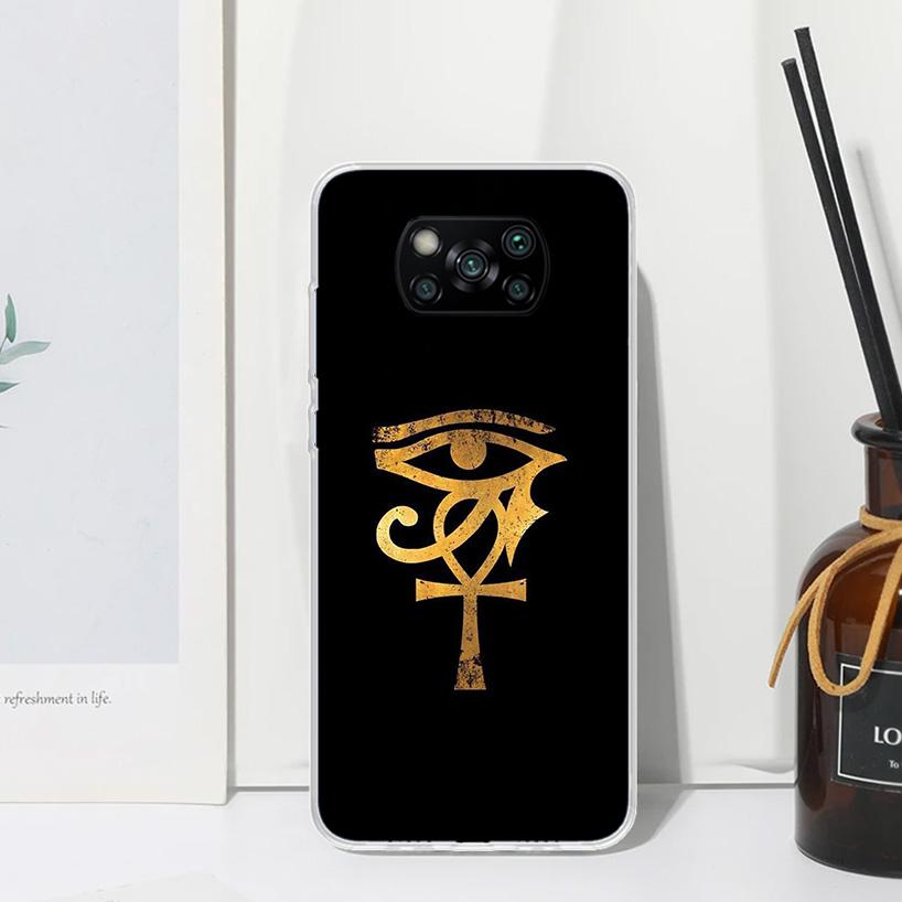 Sacred Eye of Horus Egypt Fresco Phone Case For Xiaomi Poco X7 X6 X5 M7 M8 Pro F7 Ultra Redmi 15C 15 13C 13 12C 12 10 10C 10A Ar