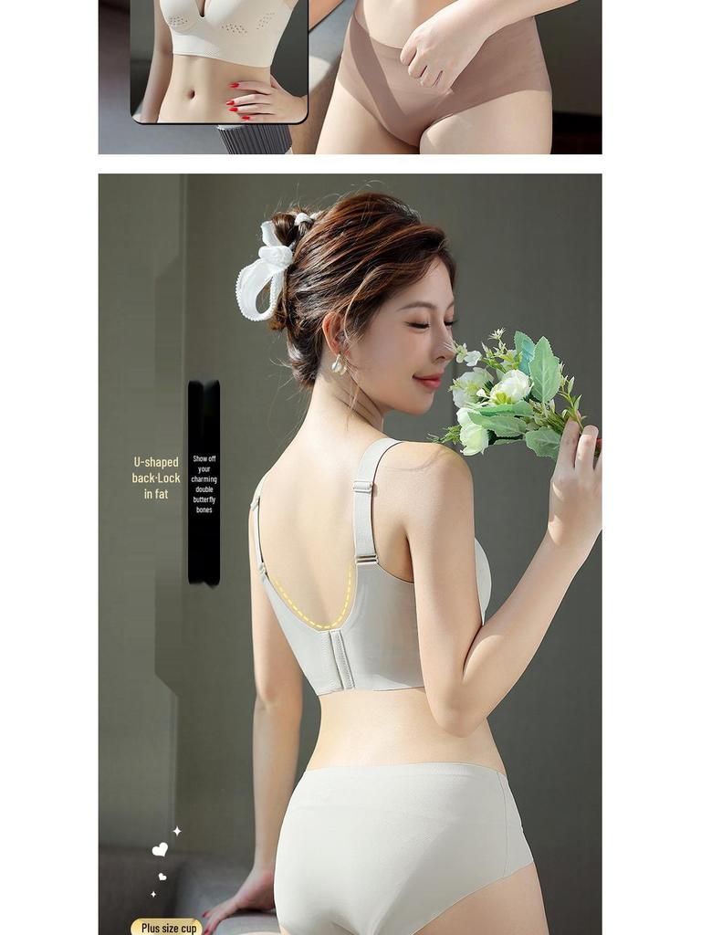 Übergröße Nahtloser Lift & Support BH: Atmungsaktiv, Auslaufsicher, Seitenstütze, Dünnes Cup-Design für Frauen