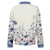 Damen Retro Street Lässiges V-Ausschnitt Langarm Knopf Floral Print Pullover Top