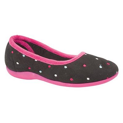 Womens/Ladies Isla Dotted Ballerina Memory Foam Slippers