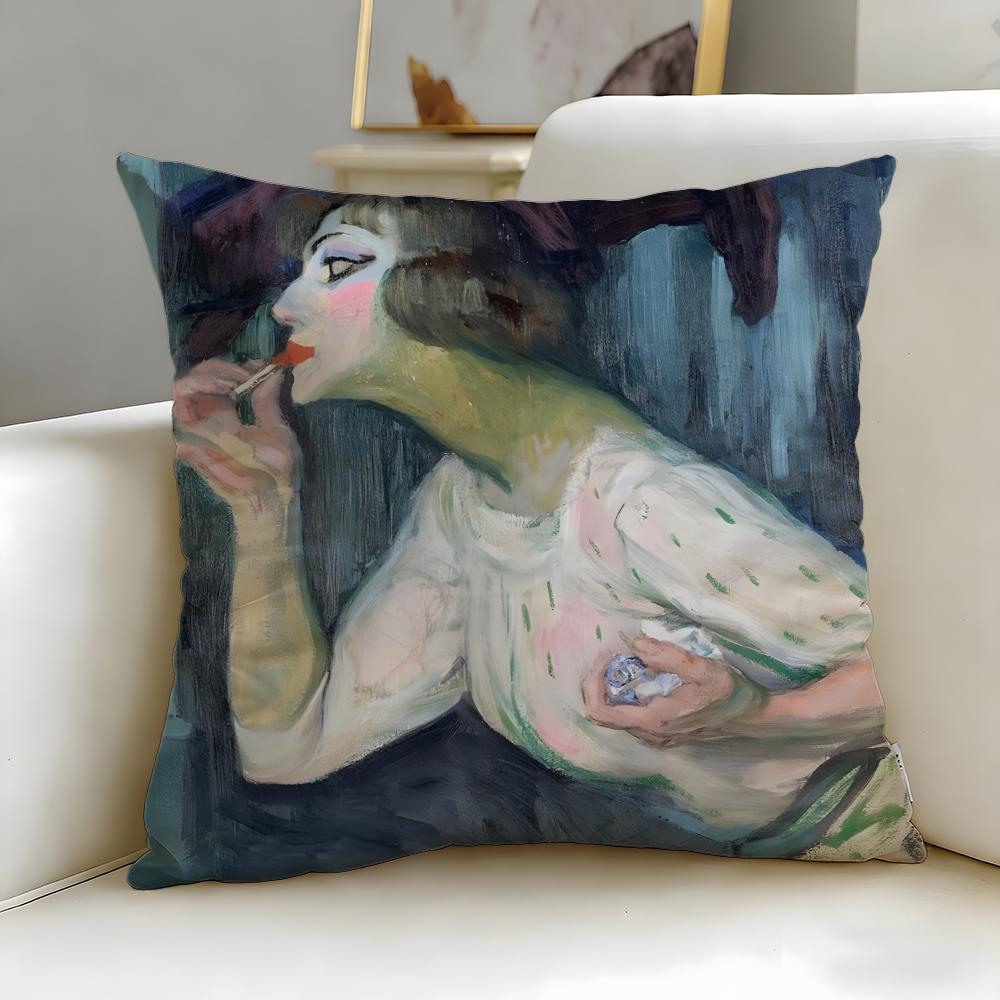 Classic Artist Frantisek Kupka Cushion Cover Soft  EasyWash Pillow Case  Versatile for Couch Bed Travel and Office