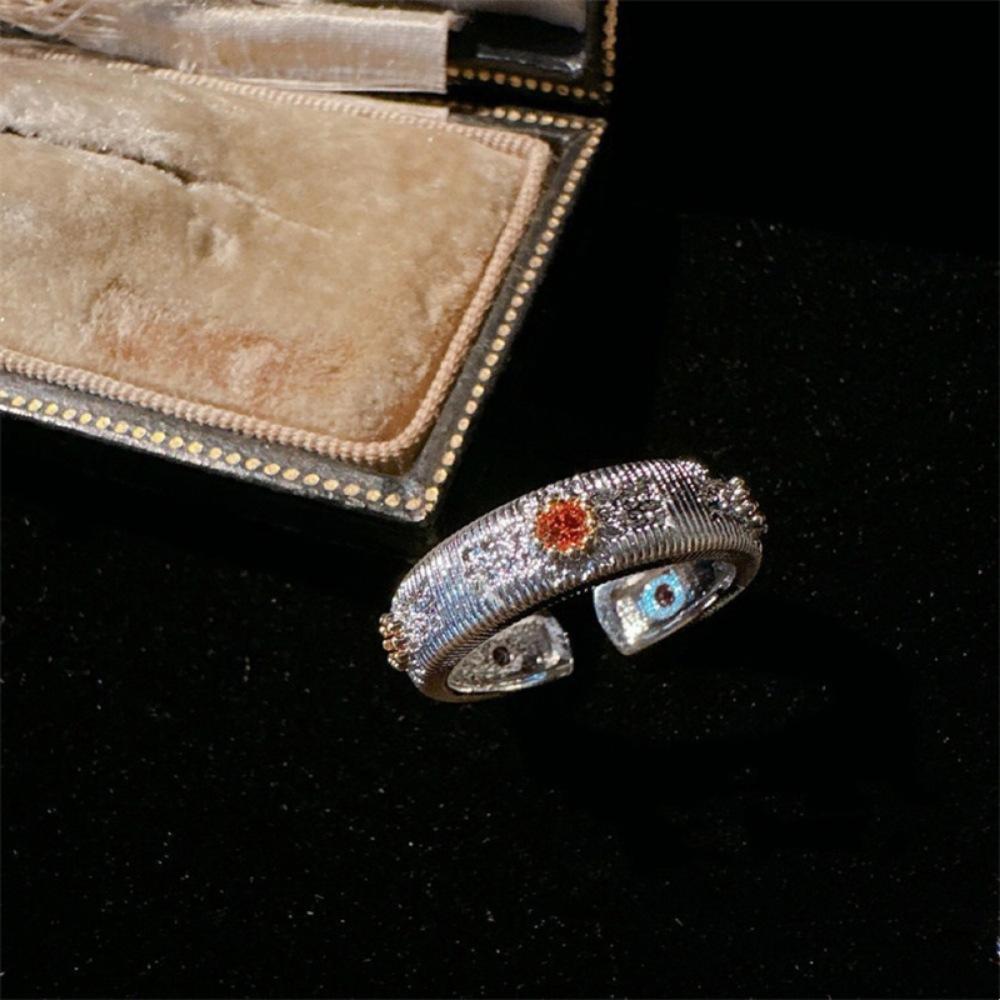 Over 120 Styles Korean style zircon diamond ring women's 925 sterling silver spring and summer niche light luxury high-end index finger ring open ring