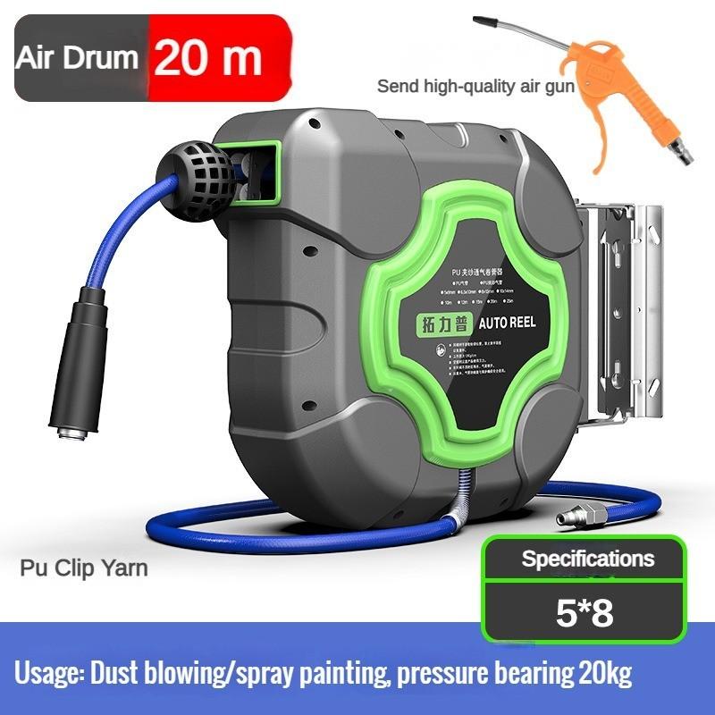 Automobile Repair And Beauty Tool Automatic retractable Hose Pipe Reel Wall Mounted Air Drum Tube Winding Device