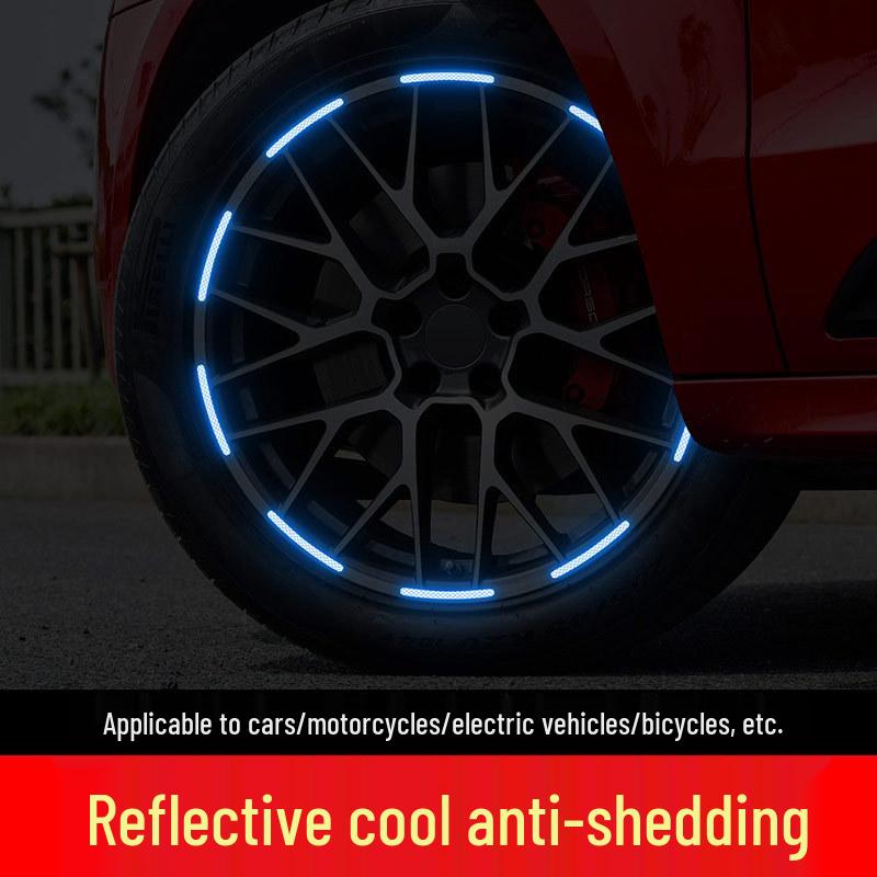 Reflective Nighttime Tire Anti-Collision Stickers for Cars & Motorcycles