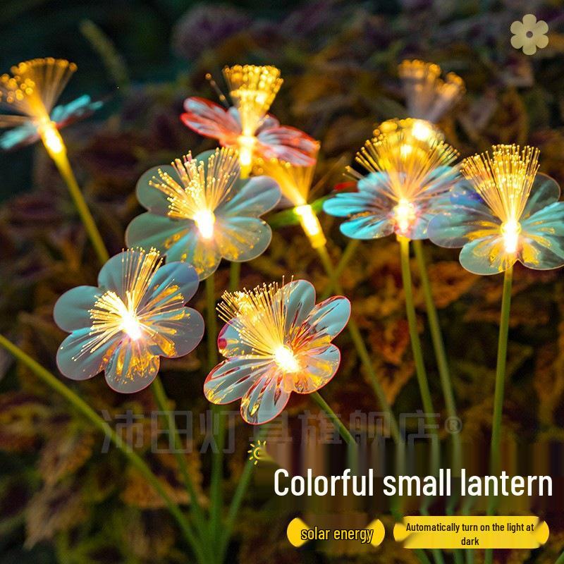 Waterproof Outdoor LED Fiber Optic Flower Lamp - Double-layer Lawn & Garden Decoration