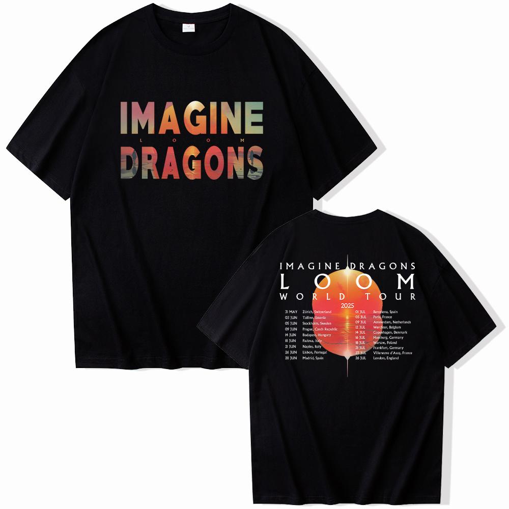 2025 Imagine Dragons Loom World Tour Tshirt 2 Sided ONeck Short Sleeve Shirts Fans Gift XL