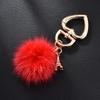 Mink Fur Love Keychain Elegant Fur Small Pendant Fur Ball Alloy Love Keychain