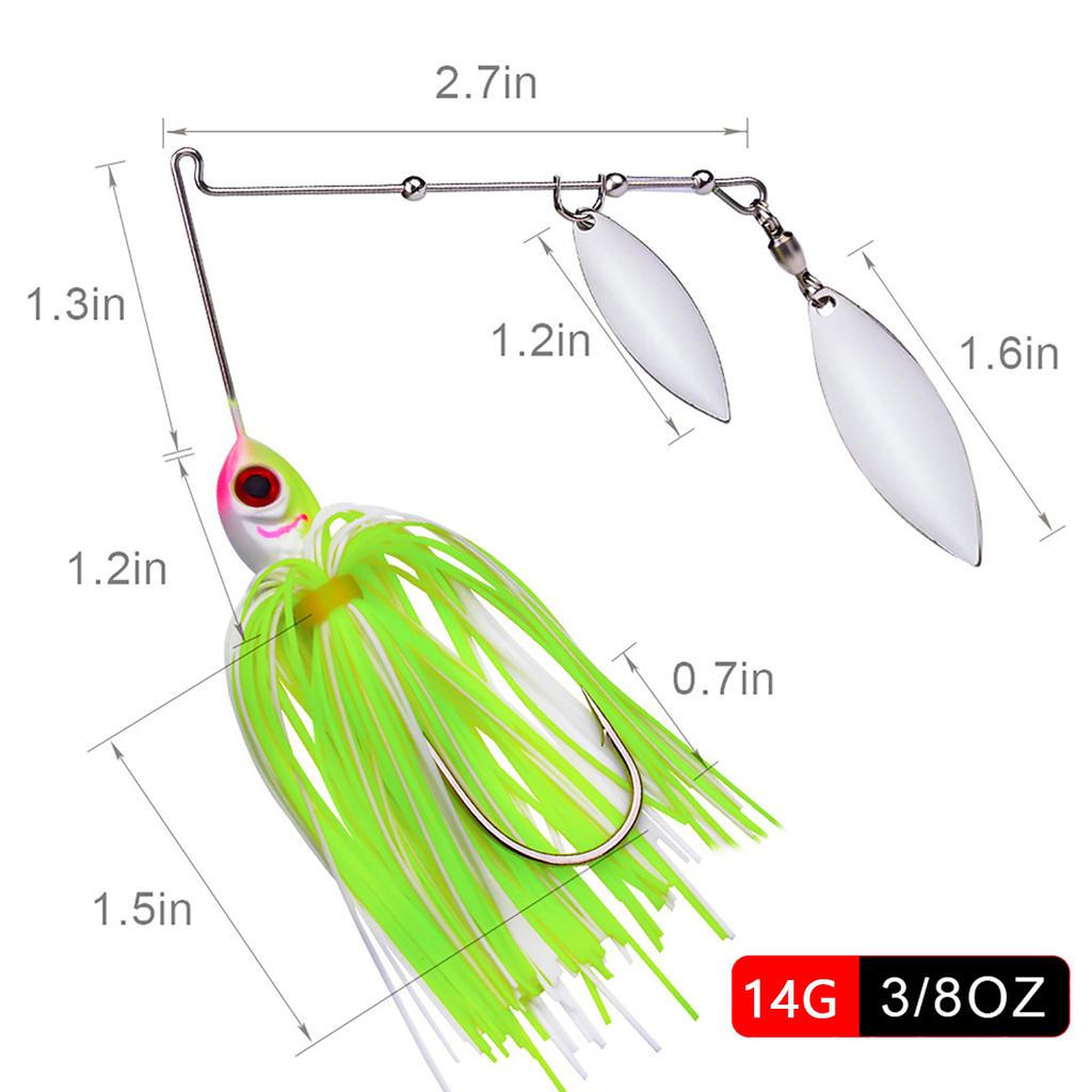 Spinnerbait Fishing Lures Bass Fishing Lure Spinner Baits Kit Hard Metal Buzzbait Spinnerbait Jigs For Bass Pike Trout Salmon 10g/14g