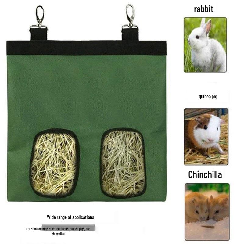 Pet Hay Bag for Rabbit, Guinea Pig, Chinchilla - Hanging Feeder Bag