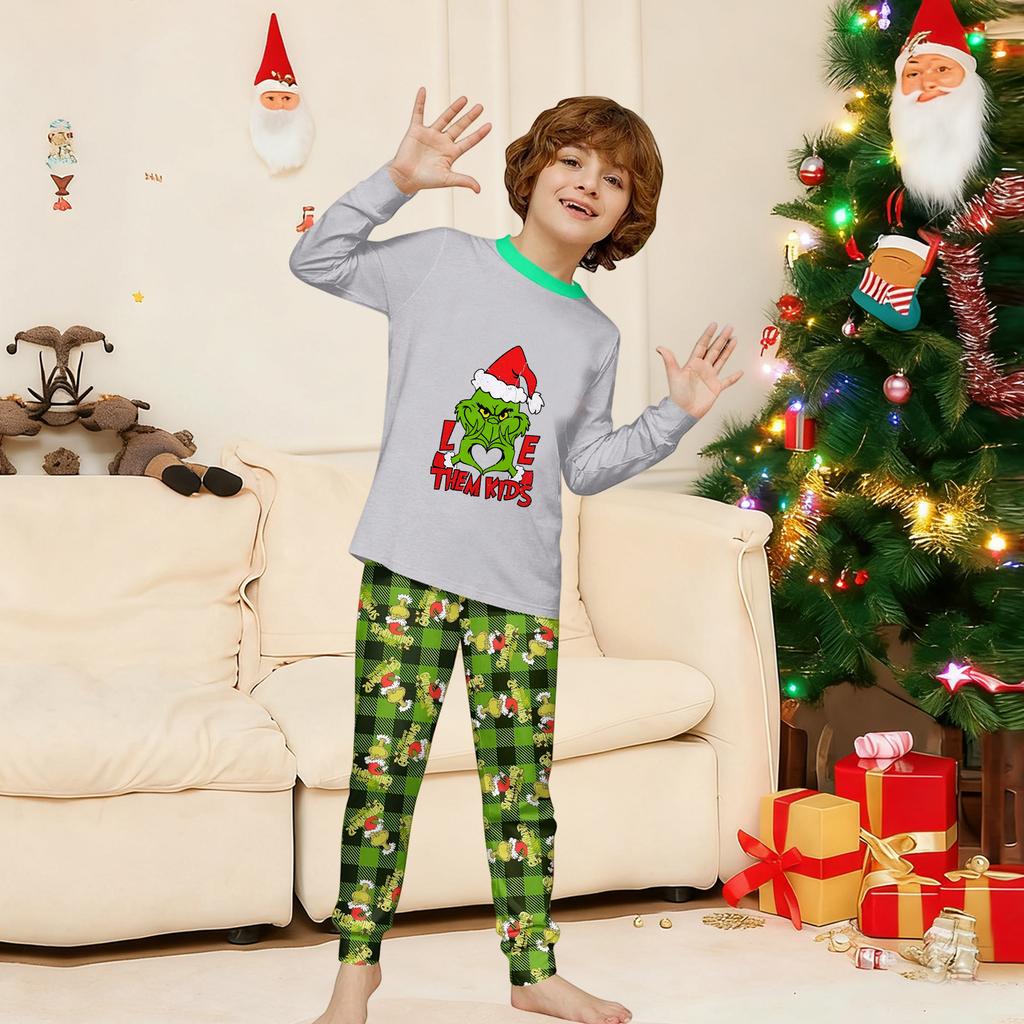 Cartoon Letters Print Family Matching Long Sleeved Parent-child Suit Home Clothes Suit Fall