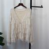 Tassel design imitation mink velvet knitted cardigan autumn and winter new soft waxy loose sweet sweater jacket women