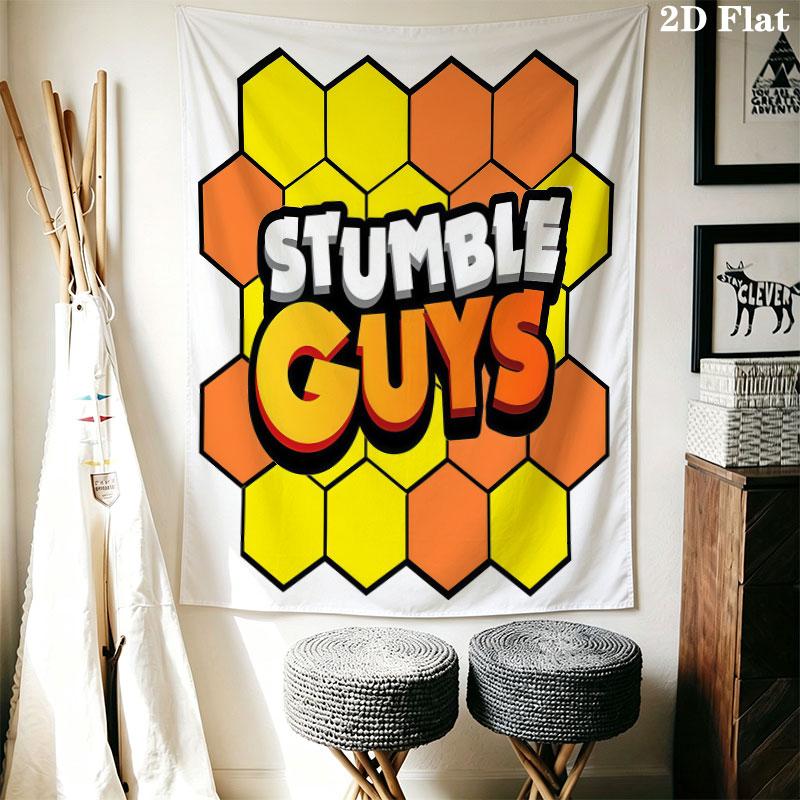 Stumble Guys Rush Telo in Tessuto Stampato da Appendere a Parete Arazzi Decorativi per Camera da Letto Soggiorno Arredamento per la Casa