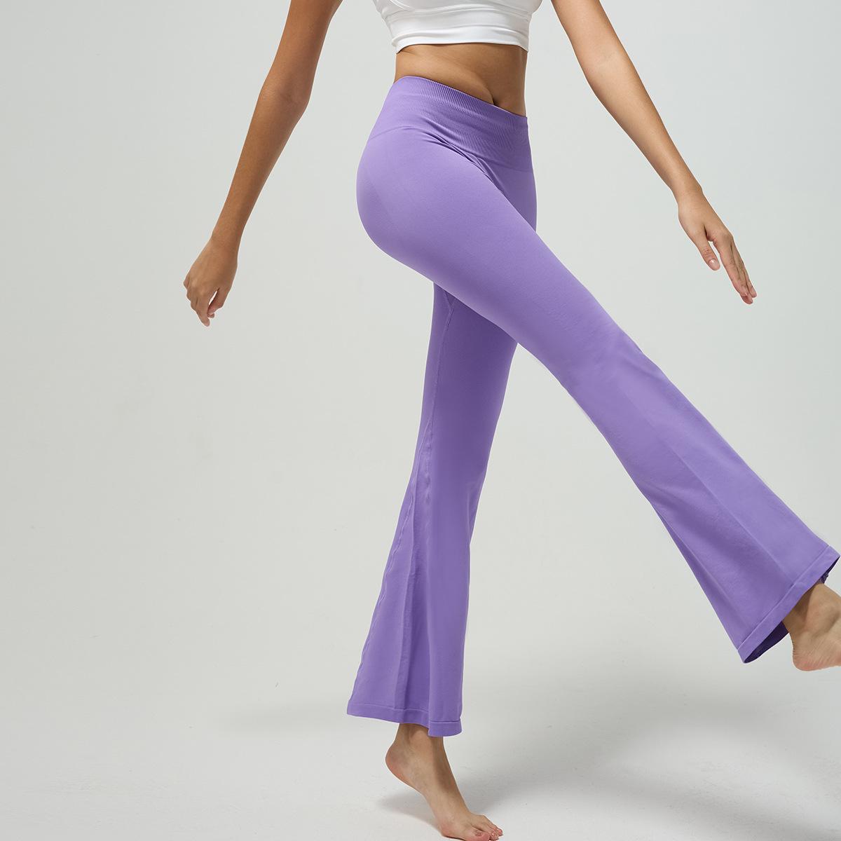 

Новые высокоэластичные нюдовые брюки палаццо от Baoshun, персиковые брюки для йоги, осенне-зимние повседневные фитнес-брюки микро-пулл с высокой посадкой L фиолетовый