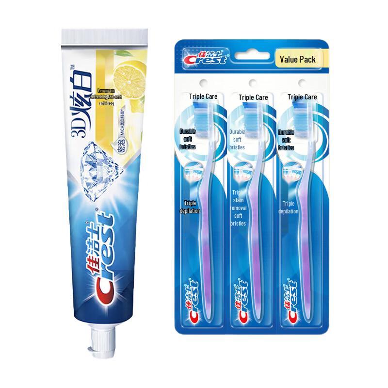 

Crest 3D White Lemon Tea Toothpaste & Triple Care Toothbrushes Value Pack