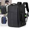 Men's Large Capacity Expandable Leather Backpack: Water-Repellent, Multi-Functional Laptop Bag