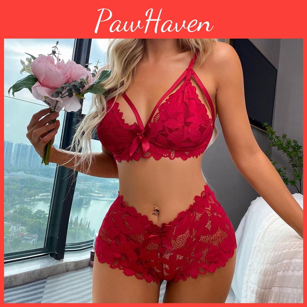 Sheer Lingerie Embroidered Set Lace Sexy Stylish