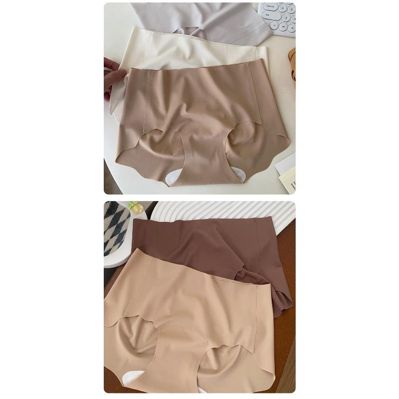 Seamless 7a Antibacterial Peach Hip Mid Waist Plus Size Women Invisible Breathable Briefs