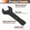 uxcell Striking Wrench 55mm Metric Steel Single Open Spanner Baking Paint Wrench Hand Tool for Machinery and Automotive Repair Open-End CR-V U-Head