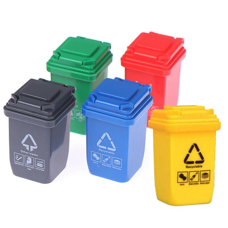 5 stk/sett 1:12 Dukkehus Miniatyr Søppelbøtte Modell Tilbehør Møbler Leker