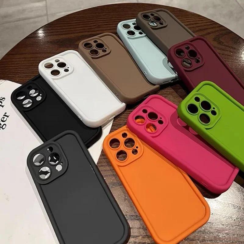 Luxuriöse Silikonhülle in Bonbonfarben für iPhone 11 13 12 14 15 16 Pro Max 15 Pro XS XR XS Max 7 8 PLUS 16E SE 2022 Stoßfeste Abdeckung