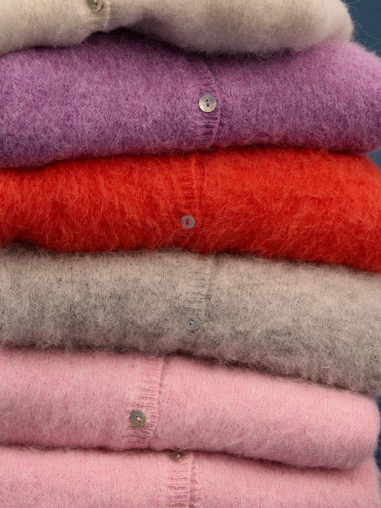 Cardigan da Donna in Lana Stile Pigro Lavorato a Maglia Girocollo Largo Giacca Corta Morbida Maglione a Manica Lunga, Beige